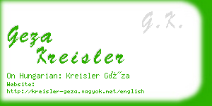 geza kreisler business card